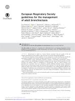 European Respiratory Society guidelines for the management of adult bronchiectasis