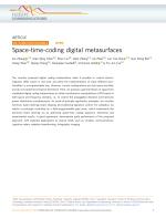 Space-time-coding digital metasurfaces