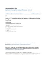 Impact of Positive Psychological Capital on Employee Well-Being Over Time