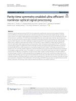 Parity-time symmetry enabled ultra-efficient nonlinear optical signal processing