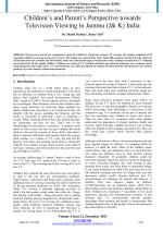 Children’s and Parent’s Perspective towards Television Viewing in Jammu (J& K) India
