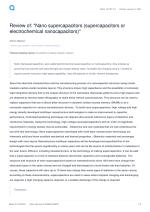 Review of: "Nano supercapacitors (supercapacitors or electrochemical nanocapacitors)"