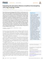Evaluating the persuasive influence of political microtargeting with large language models