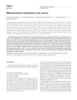 Mitochondrial metabolism and cancer