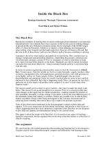Inside the Black Box: Raising Standards Through Classroom Assessment