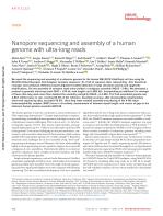 Nanopore sequencing and assembly of a human genome with ultra-long reads