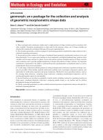 geomorph: an R package for the collection and analysis of geometric morphometric shape data