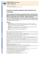 Prevalence of Cognitive Impairment without Dementia in the United States