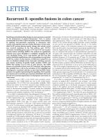 Recurrent R-spondin fusions in colon cancer