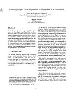 Reducing Elliptic Curve Logarithms to Logarithms in a Finite Field