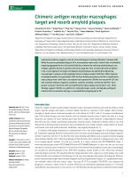 Chimeric antigen receptor macrophages target and resorb amyloid plaques