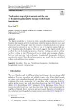 The freedom trap: digital nomads and the use of disciplining practices to manage work/leisure boundaries