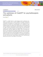 The usefulness of ChatGPT for psychotherapists and patients