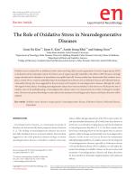 The Role of Oxidative Stress in Neurodegenerative Diseases