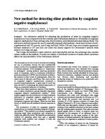 New method for detecting slime production by coagulase negative staphylococci