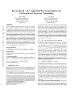 Personalized Top-N Sequential Recommendation via Convolutional Sequence Embedding