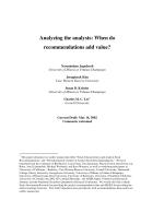 Analyzing the analysts: When do recommendations add value?