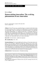 Democratizing innovation: The evolving phenomenon of user innovation