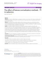 The effect of feature normalization methods in radiomics