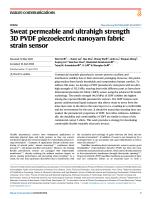 Sweat permeable and ultrahigh strength 3D PVDF piezoelectric nanoyarn fabric strain sensor