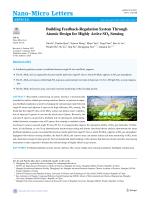 Building Feedback-Regulation System Through Atomic Design for Highly Active SO2 Sensing