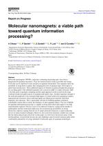 Molecular nanomagnets: a viable path toward quantum information processing?