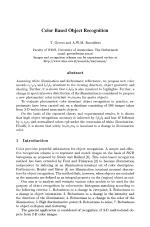 Color Based Object Recognition
