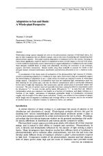 Adaptation to Sun and Shade: A Whole-plant Perspective