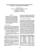 UNSUPERVISED WORD SENSE DISAMBIGUATION RIVALING SUPERVISED METHODS