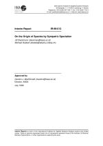 On the Origin of Species by Sympatric Speciation