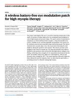 A wireless battery-free eye modulation patch for high myopia therapy
