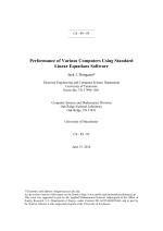 Performance of Various Computers Using Standard Linear Equations Software