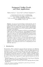 Designated Verifier Proofs and Their Applications