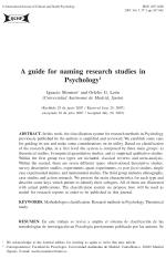 A guide for naming research studies in Psychology