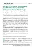 Distinct RNA profiles in subpopulations of extracellular vesicles: apoptotic bodies, microvesicles and exosomes