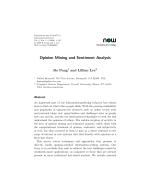 Opinion Mining and Sentiment Analysis