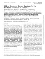 CDD: a Conserved Domain Database for the functional annotation of proteins