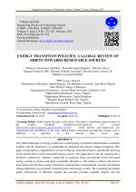 ENERGY TRANSITION POLICIES: A GLOBAL REVIEW OF SHIFTS TOWARDS RENEWABLE SOURCES