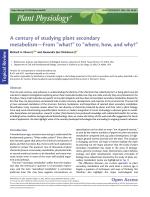 A century of studying plant secondary metabolism—From “what?” to “where, how, and why?”