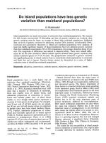 Do island populations have less genetic variation than mainland populations?