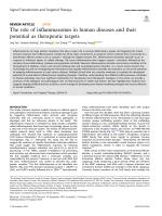 The role of inflammasomes in human diseases and their potential as therapeutic targets