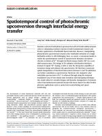 Spatiotemporal control of photochromic upconversion through interfacial energy transfer