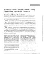 Plasmodium knowlesi Malaria in Humans Is Widely Distributed and Potentially Life Threatening