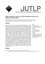 Higher Education’s Generative Artificial Intelligence Paradox: The Meaning of Chatbot Mania