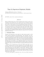 Type Ia Supernova Explosion Models