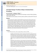 Overnight Therapy? The Role of Sleep in Emotional Brain Processing