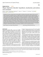 Major depressive disorder: hypothesis, mechanism, prevention and treatment