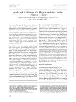 Analytical Validation of a High-Sensitivity Cardiac Troponin T Assay