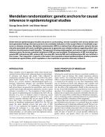 Mendelian randomization: genetic anchors for causal inference in epidemiological studies