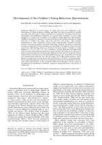Development of the Children’s Eating Behaviour Questionnaire